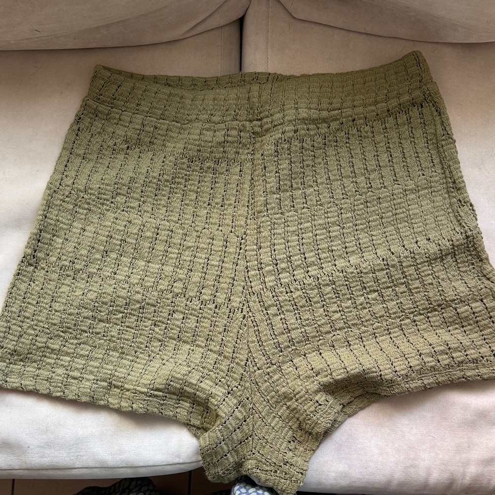 Anthropologie High Waist Knit Green Shorts